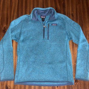 Patagonia Better Sweater 1/4 Zip Fleece Teal Blue Mens Size Small